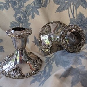 Vintage Godinger Silver Candle Holder set